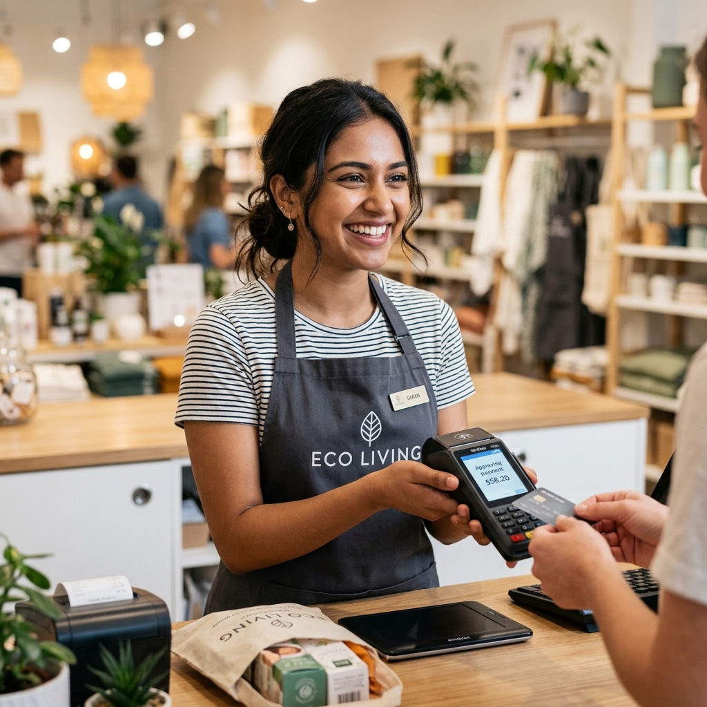 Cashier operating handheld terminal